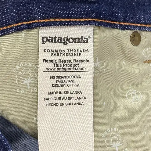 Patagonia  Common Threads Jeans Womens 31 slim Organic Cotton dark wash hemmed