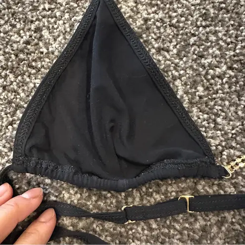 Sauvage Swim crystal chandelier thong Bikini Set Black