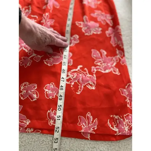 Open Edit Womens Silky Red Pink Maxi Pull On Tank Slip Sundress Size S