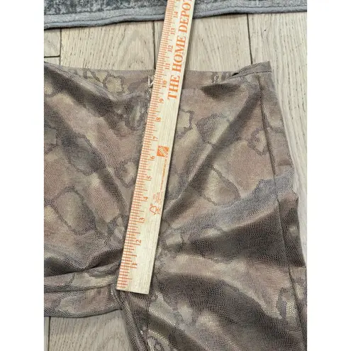 MOTHER High Waisted Seamless Looker Leggings Luxury Python Snake Print Size 26 Brown