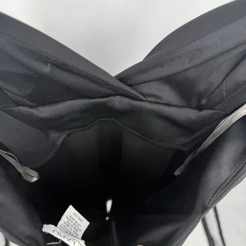 De Laru Black Long Formal Dress Satin Tie Bow Size 3/4 Y2k