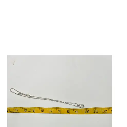 Ori Tao Simple Oval Pendant Necklace, Blue Center Stone Silver Tone Reversible