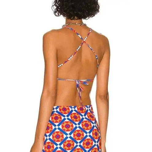 We Wore What Revolve Cowl Back Cut Out Geometric Print Maxi Dress Size XL NWT