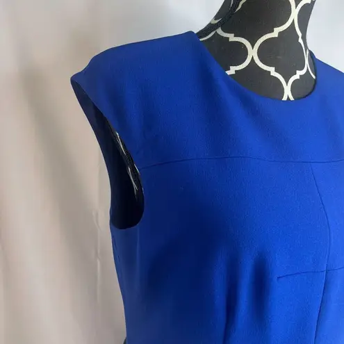 Kasper Bold Blue Sleeveless Belted Sheath Dress Career Professional Size 10P
