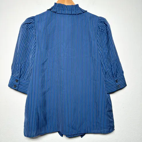 Current Air Jessica Pinstripe Tie-Neck Blouse