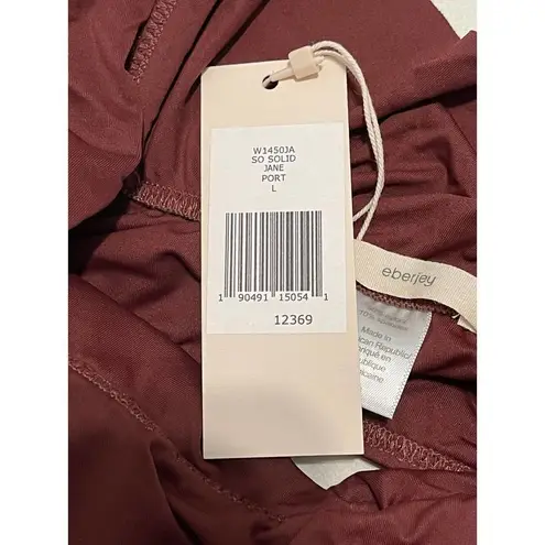 Eberjay Eberjey Jane Solid Port Ruffle Sleeve Bikini Top Swimsuit Burgundy Red Large