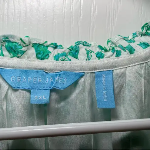 Draper James Flutter Sleeve Floral Dress Green Woodblock Floral Sz XXL