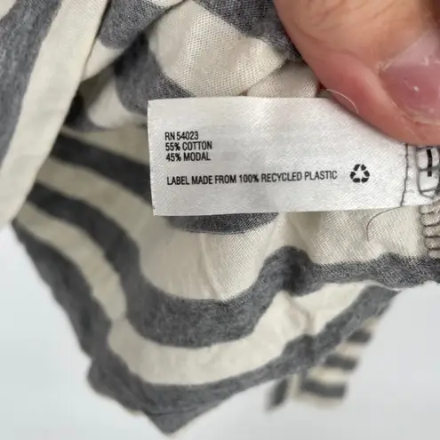 Gap Maternity Striped Boat Neck Long Sleeve Ruched Top XS Cotton Blend Gray