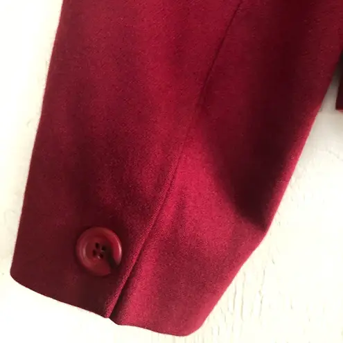 Pendleton Womens Short Jacket 100% Virgin Wool Size 6 Dark Red Made In U.S.A