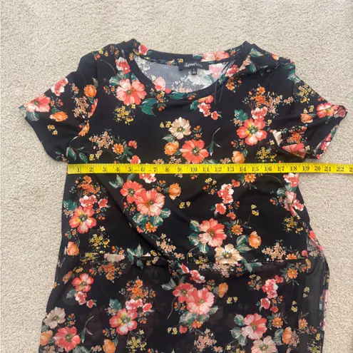 Sweet Rain Floral Black Top
