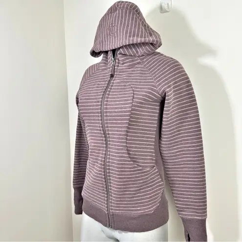 Lululemon  Scuba Hoodie Classic Cotton Fleece Size 6 Stripe Heathered Antique