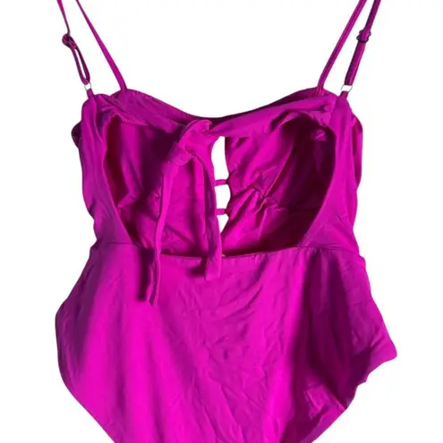 BECCA by Rebecca virtue Shirred Front Sarai Pink One Piece Swimsuit Size Large