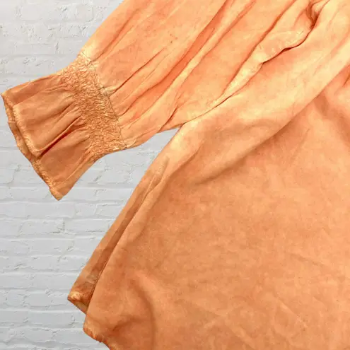Spense Boho Blouse XL ๐งก Sweet Citrus Crochet Split Neck Ruffle Sleeve NWOT Orange