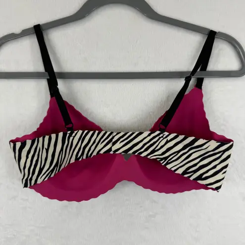 Maidenform 36B Bra Zebra Print Pink Everyday Comfort Adjustable Black Straps