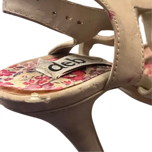 Y2K Deb Platform Heels Strappy Cutout Nude 7 Tan