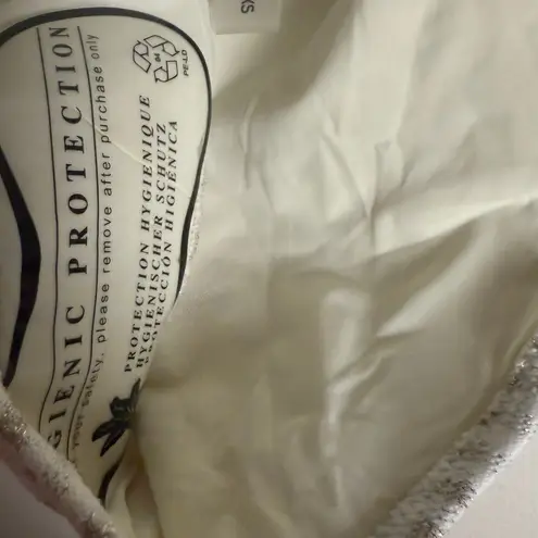 Solid & Striped Melissa One Piece Swimsuit White Metallic Lurex Gingham Size XS