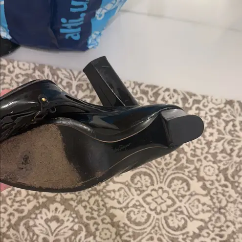 Salvatore Ferragamo Black patent leather women’s closed toed heels! Size 8.5!