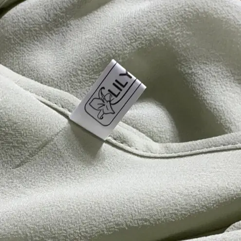 LILYSILK 100% Mulberry Silk Georgette UV 50 Cardigan S Sage $85 Retail NWOT Green