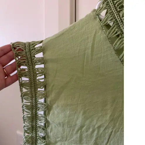 NEW Lamaolu sz S Womens Green Crochet Knit Pullover Poncho Shrug Laggenlook Boho