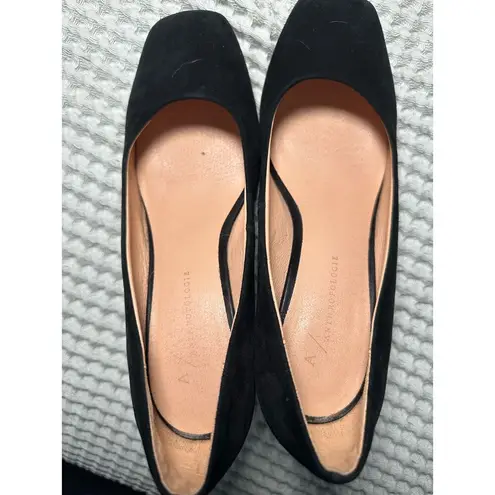 Anthropologie  Block Heel Pumps | Black Suede | 3 inch heel | 7.5