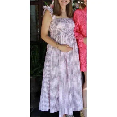 Anthropologie OHSEVENDAYS Maternity Elsi Dress in Purple Motif Size Medium