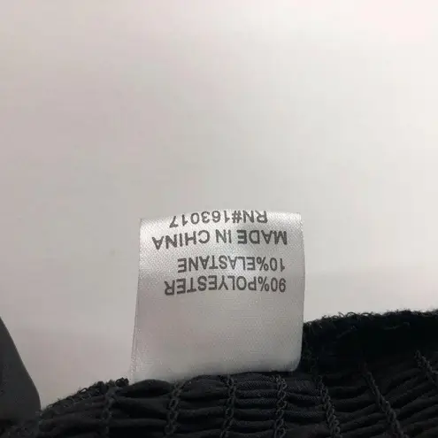 Princess Polly  Womens Crop Top Tie Front Wrap Smocked Puff Sleeve Black 0