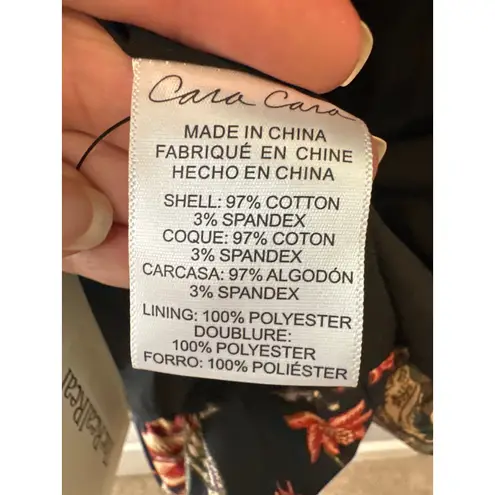 Cara Cara NWT Veronica Strapless Bubble Dress Multi Jacobean Black Velvet Bow 6