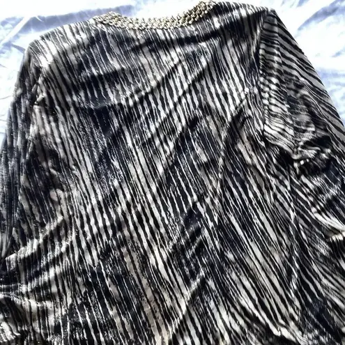 MSK Women’s Gold/Black Sparkle Neck Slinky Western Stretch Top Blouse Size 2XL Black