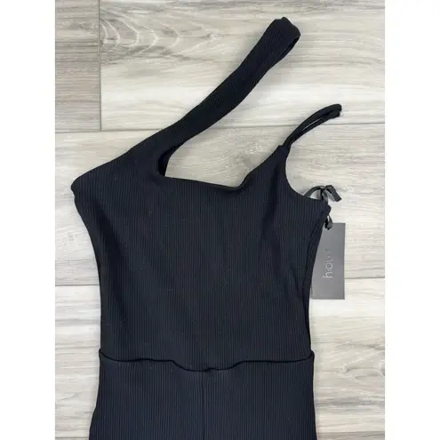 H:ours  Revolve Sophie Black‎ Crop Catsuit Jumpsuit Ribbed Stretch NWT $178 Sz S