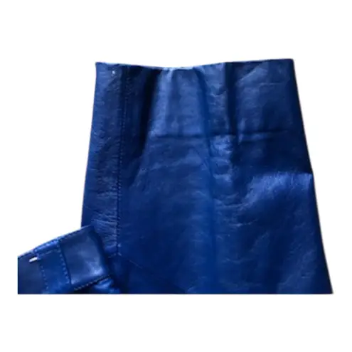 Vintage SMALBY Royal Blue Leather Pants Trousers Made in Italy Women's Sz 42 EU