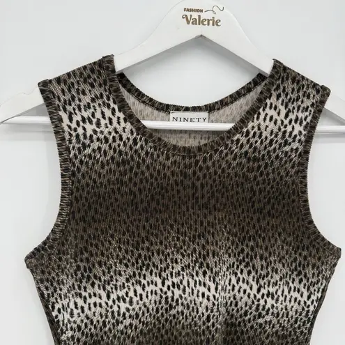 Ninety Cheetah Print Crinkle Sleeveless Top Size Small 90s