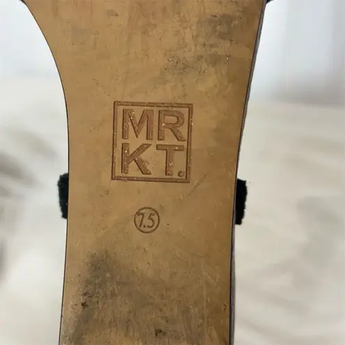 MRKT Harper Suede Cork Platform Sandals 7.5 Black Leopard Y2K Indie Boho Retro