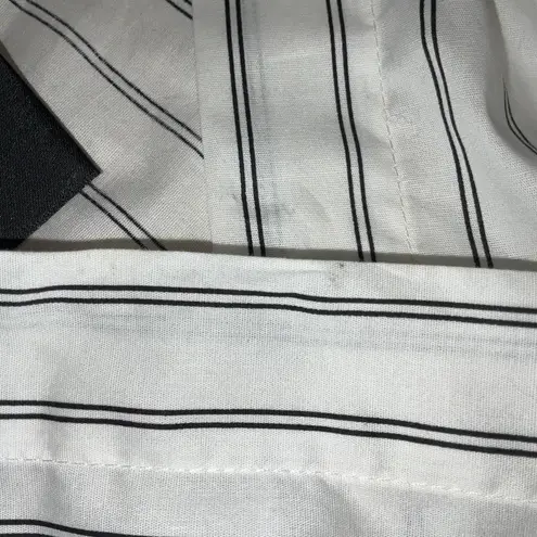 Nicholas Asymmetrical Blouse Top Shirt One Shoulder White Black Cotton Size 6