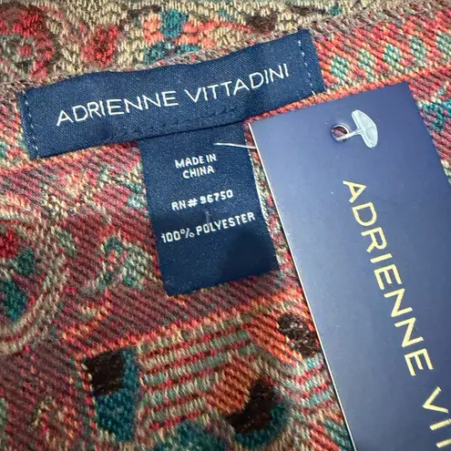 Adrienne Vittadini Paisley Jacquard Fringe Scarf Shawl Wrap 70 x 25 inches NWT