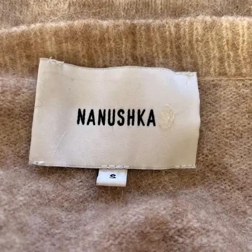 Nanushka Soft Beige Crew Neck Sweater Size Small Tan