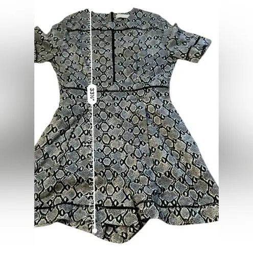 Zimmermann Hyper Cobra Gray Snakeskin Print Playsuit Romper Size 6