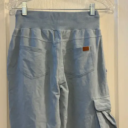 Peace Love World Cargo Joggers Pants Blue XXS Cotton Blend Lounge Athleisure