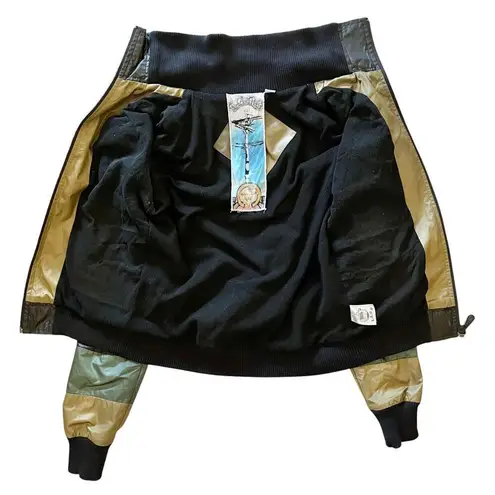 Zig-Zag Striped Green Black Track Jacket - LAMB Fall 2006 Womens Coat