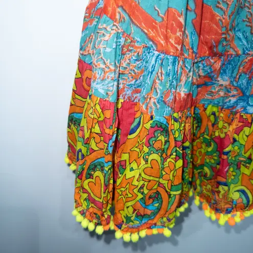 Antica Sartoria by Giacomo Cinque Tropical Print Pom Pom Swim Cover One Size Multiple