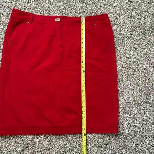 Lafayette 148 red straight knee-length skirt size 16