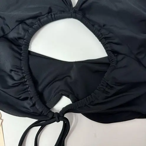 We Are HAH Keep It Up Top Rash Guard Cropped Open Back Underwire Black Size XS