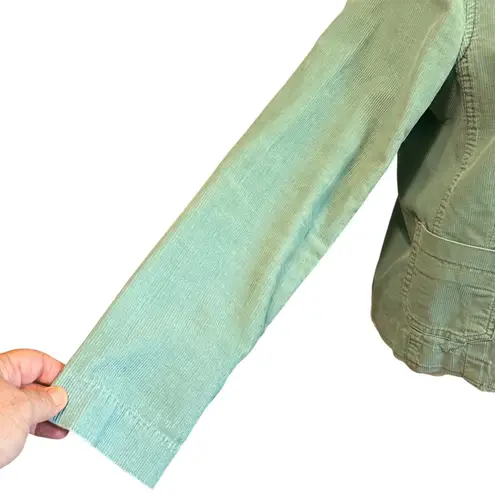 Mossimo Women's Corduroy SZ L Blazer Jacket Cotton 3 Button Teal Collar Preppy Green Size L
