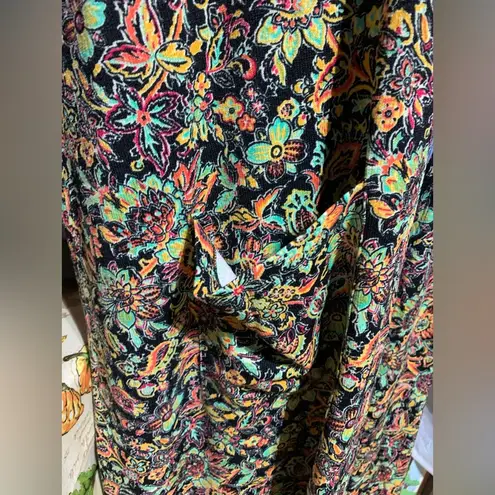 LuLaRoe  Sarah Black Floral Duster