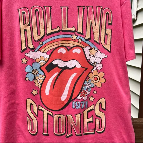 The Rolling Stones UK Tour 1971 Music Pink Casual Graphic T-Shirt,Womens|Sz:XXL