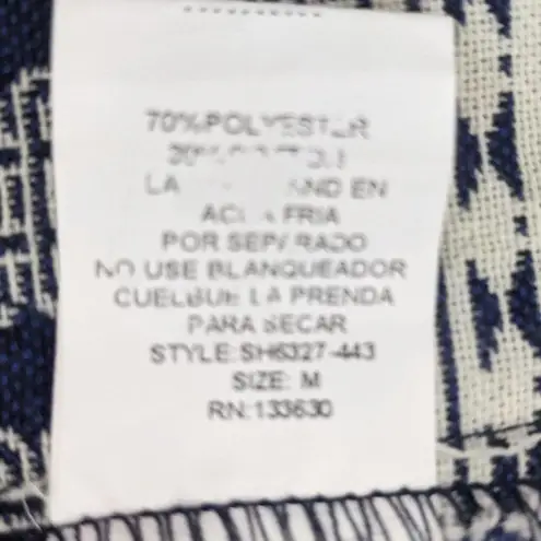 Dani Collection Navy High Waist Shorts Size Medium Aztec Boho Shorts Blue