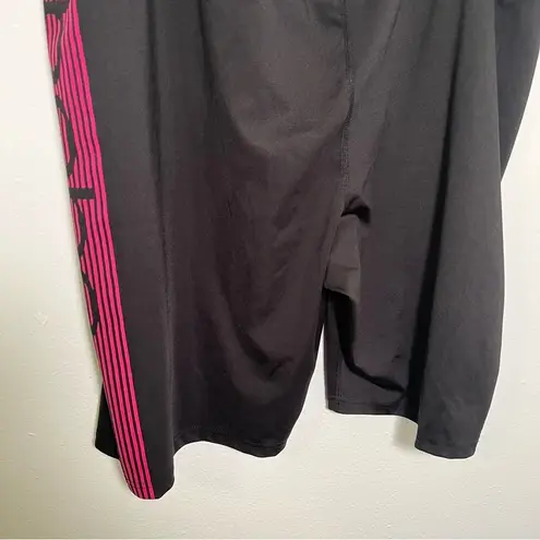 Bebe  Sport Bike Shorts Black Pink Stripe