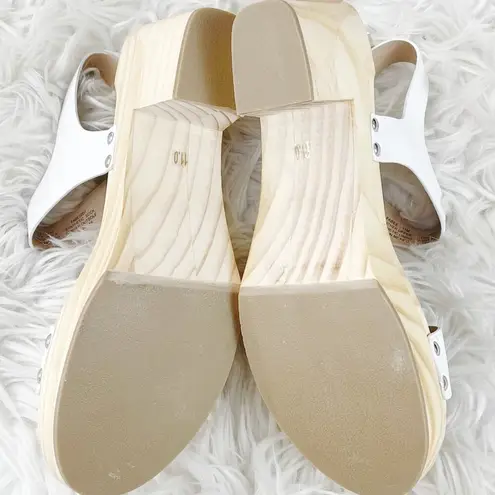 Steven By Steve Madden  White Fabee Clog Buckle Ankle Strap Sandals Size 11