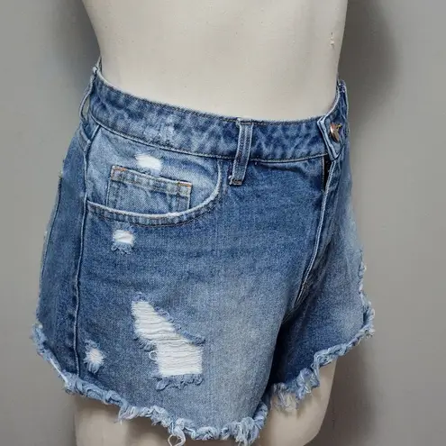 Toast Jeans blue distressed denim cutoff shorts size large