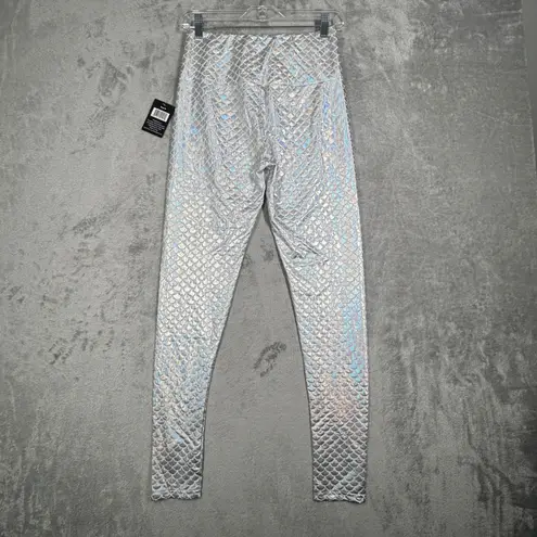 Made for Mermaids Leggings Silver Women Medium Mermaid Scale Festival Shiny Size undefined