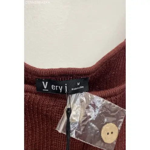 Very J Brown Ribbed Knit Tank - Size M